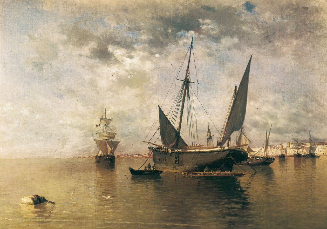 Přístav Malaga. 1885 (olej na plátně) od Enrique Florido Bernils