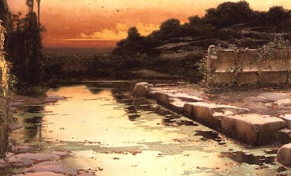 Zatopené ruiny při západu slunce od Enrique Serra
