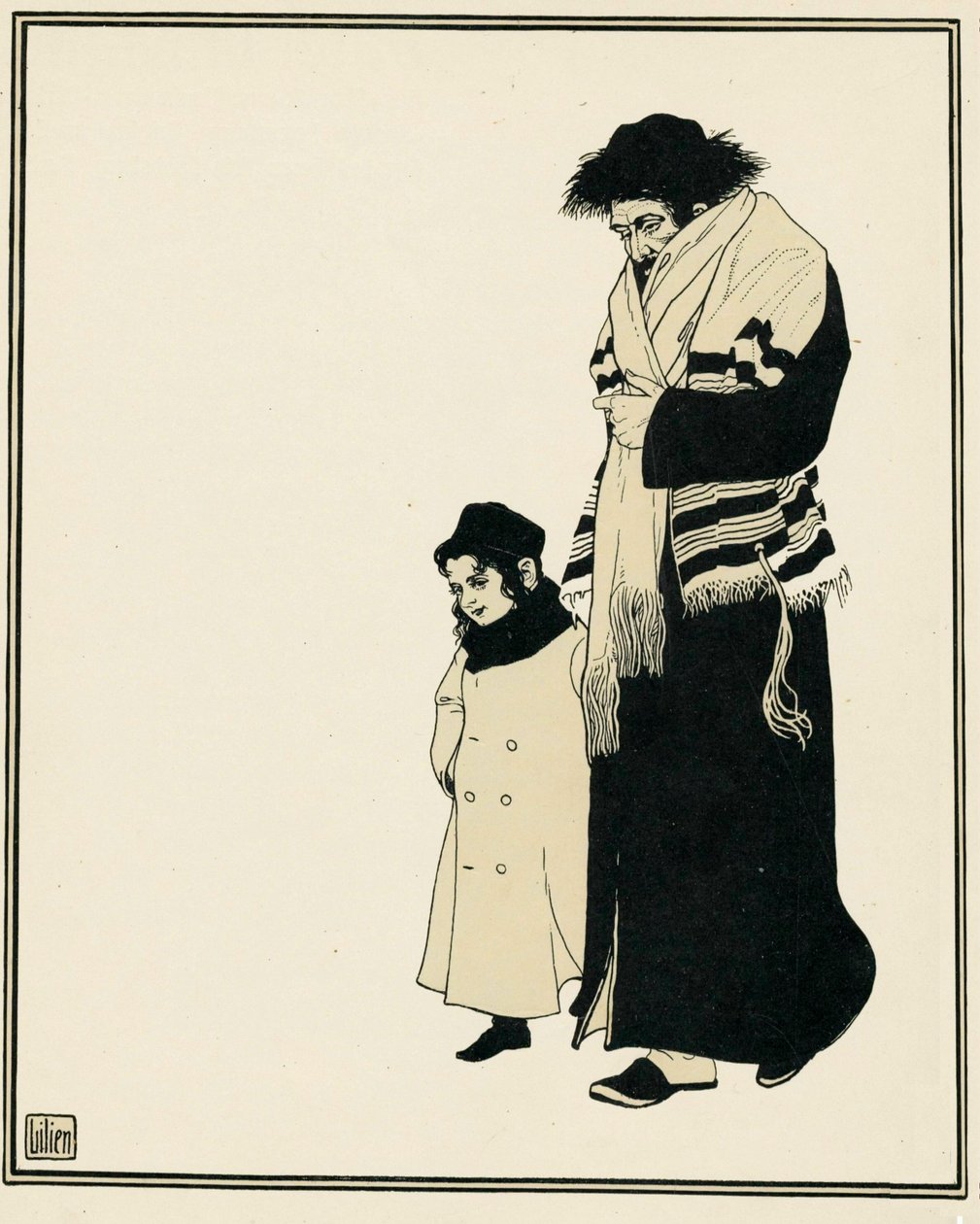Ortodoxní Žid se svým dítětem od Ephraim Moses Lilien