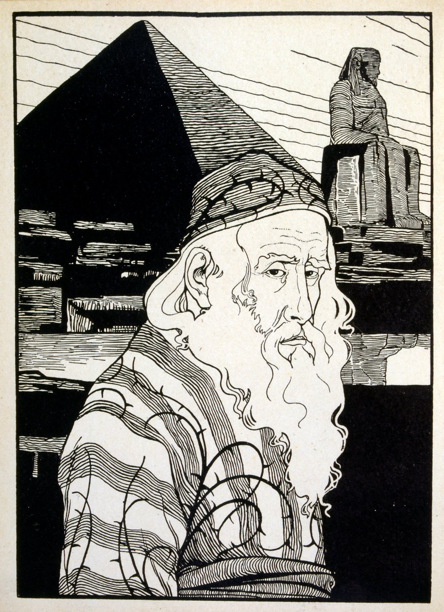 Velikonoce, z knihy Juda ilustrované Ephraimem Mosesem Lilienem (1874-1925). Lilian je považován za otce sionistické ikonografie vytvořené ve stylu Jugendstil (německá secese). Ilustroval knihu „Juda“ (1900), knihu biblické poezie od jednoho Chrise od Ephraim Moses Lilien