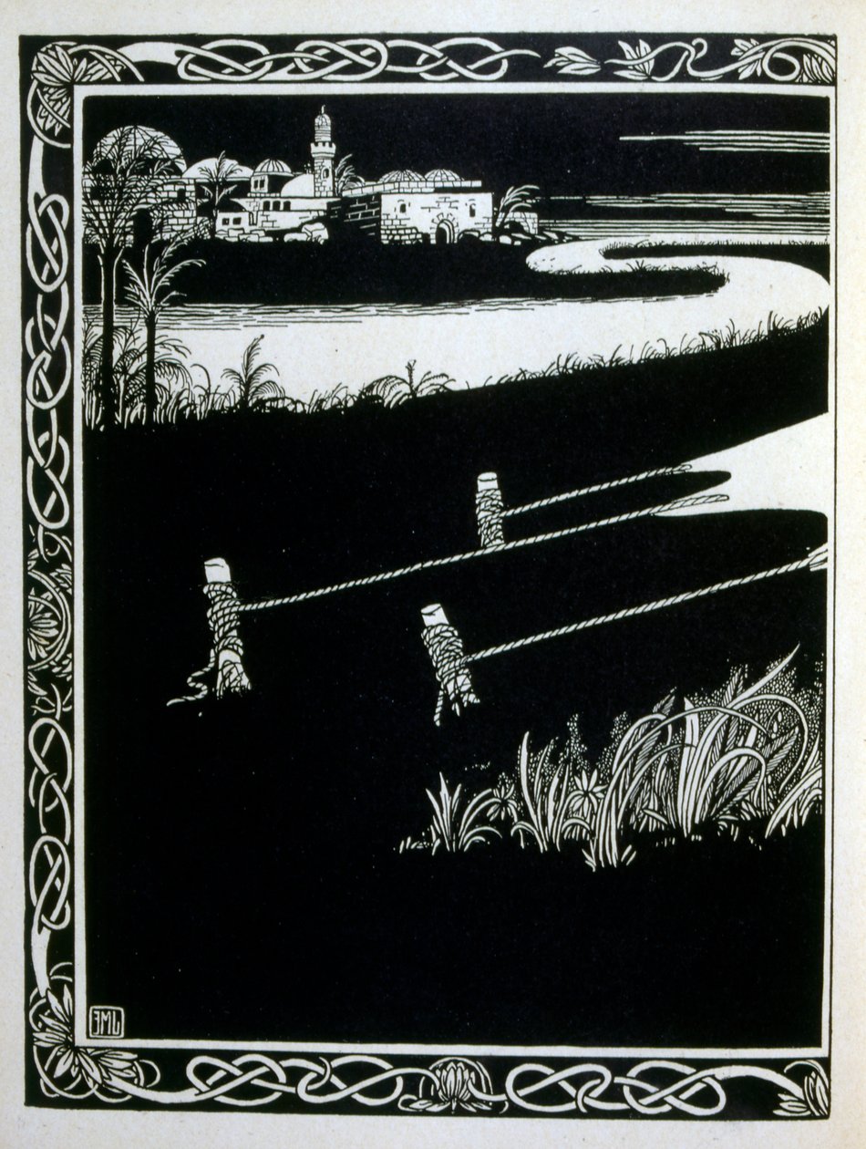 Enak before Gemorrhe (Gomorrah), z knihy Judah ilustrované Ephraim Moses Lilien (1874-1925). Lilian je považován za otce sionistické ikonografie vytvořené ve stylu Jugendstil (německá secese). Ilustroval 