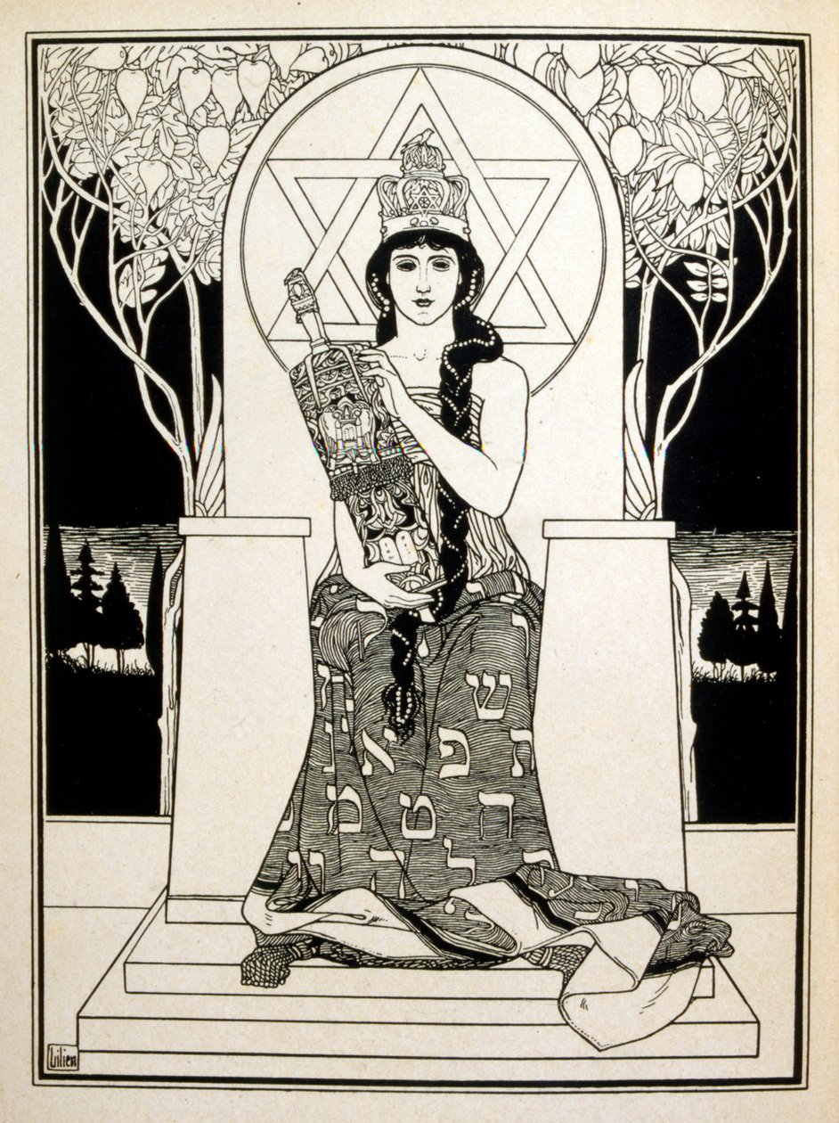 strana "Juda". sbírka balad nežidovského básníka Börriese von Münchhausena 1900 od Ephraim Moses Lilien