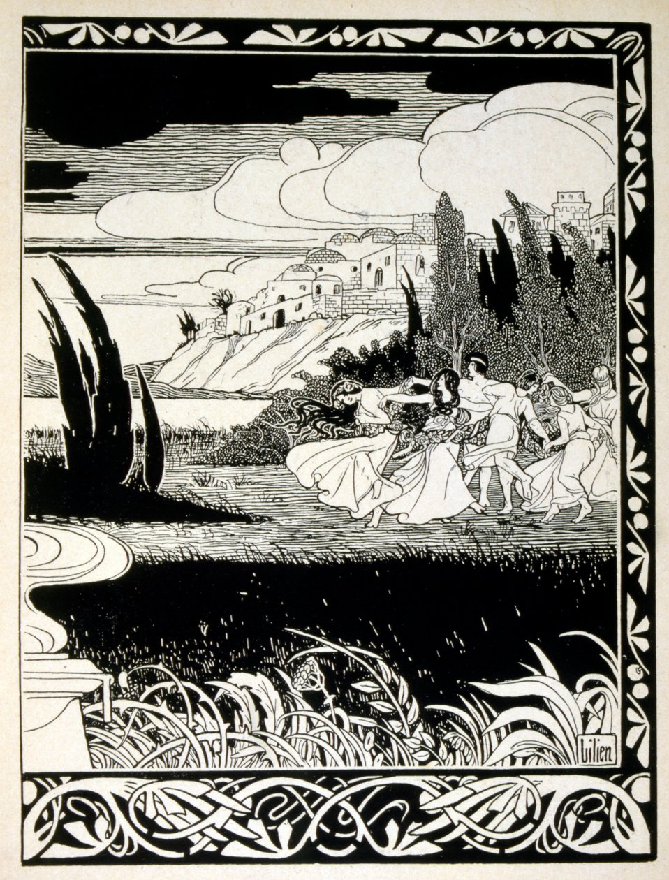 strana "Juda". sbírka balad nežidovského básníka Börriese von Münchhausena 1900 od Ephraim Moses Lilien