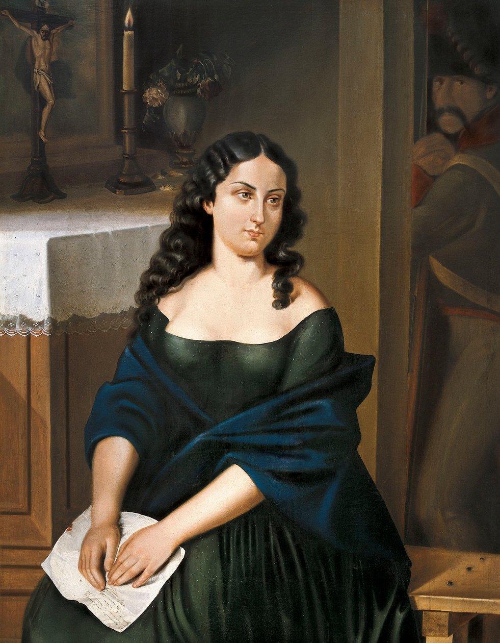 Portrét Policarpy Salavarriety (1795-1817), hrdinky nezávislosti Kolumbie (malba) od Epifanio Julián Garay Caicedo