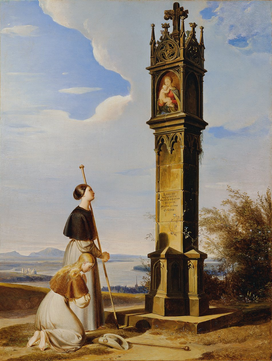 Dva poutníci před svatyní u cesty („Ave Maria“) od Erasmus von Engert