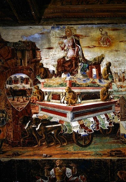 Detail vozu Maia, ze září: Triumf Vulkánu, z pokoje měsíců, 1467-70 od Ercole de Roberti