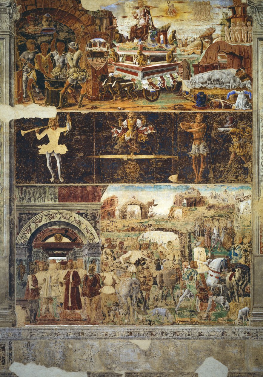Měsíc září: Triumf Vulkánu a znamení Vah, z pokoje měsíců, 1467-70 od Ercole de Roberti