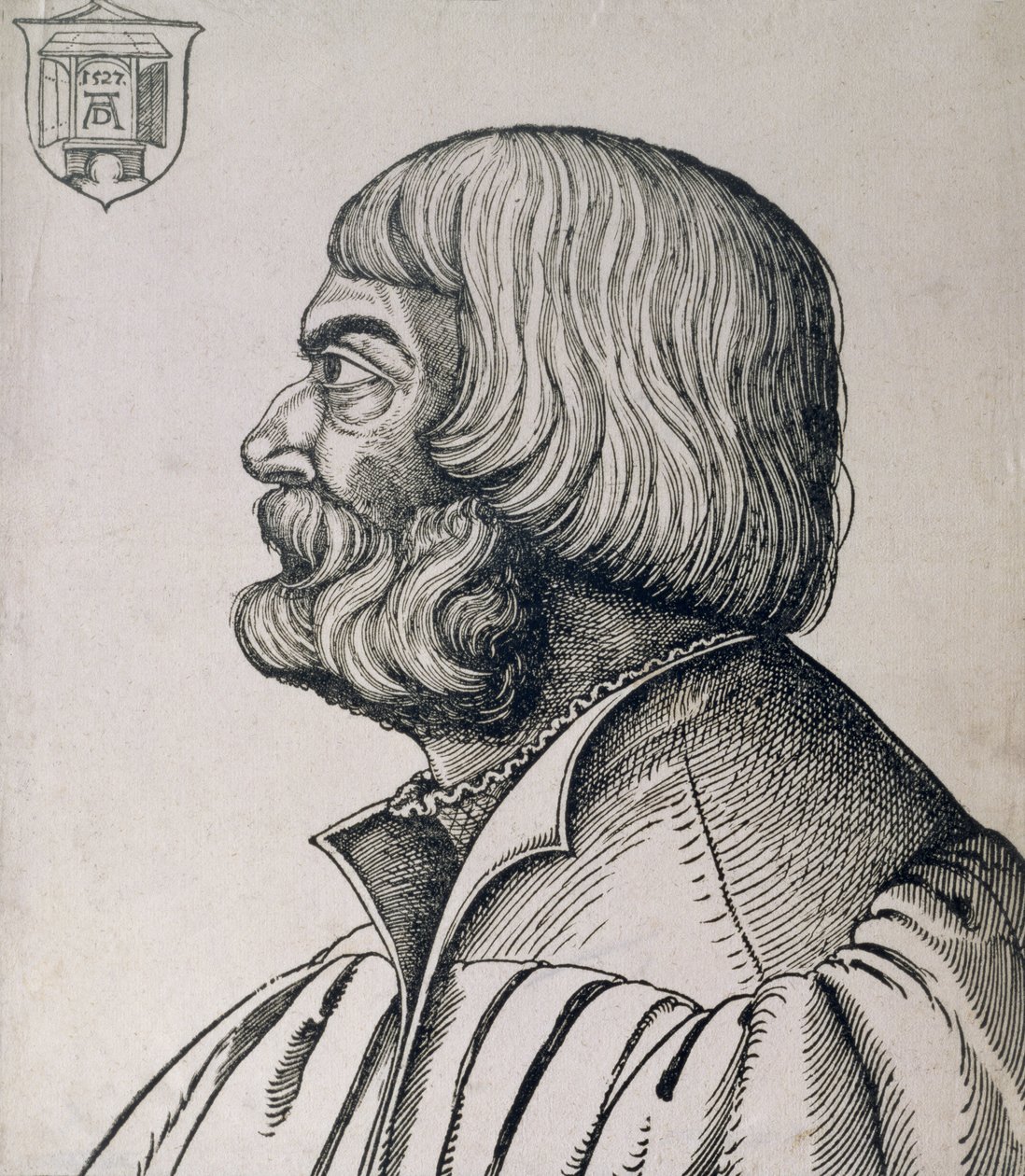 Profilový portrét Albrechta Dürera (1471-1528), 1527 od Erhard Schon