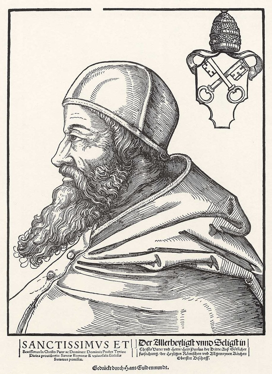 Portrét papeže Pavla III Farnese od Erhard Schon