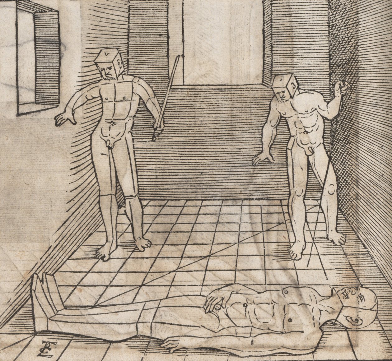 Určení proporcí a polohy dovádění, 1538. od Erhard Schon