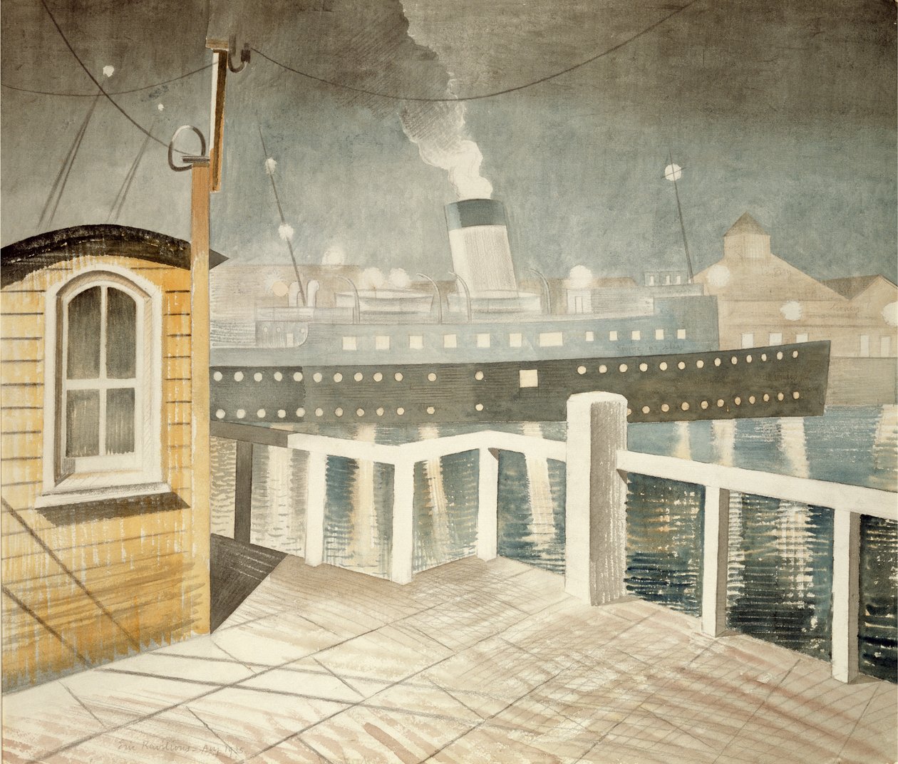 Kanálový parník od Eric Ravilious