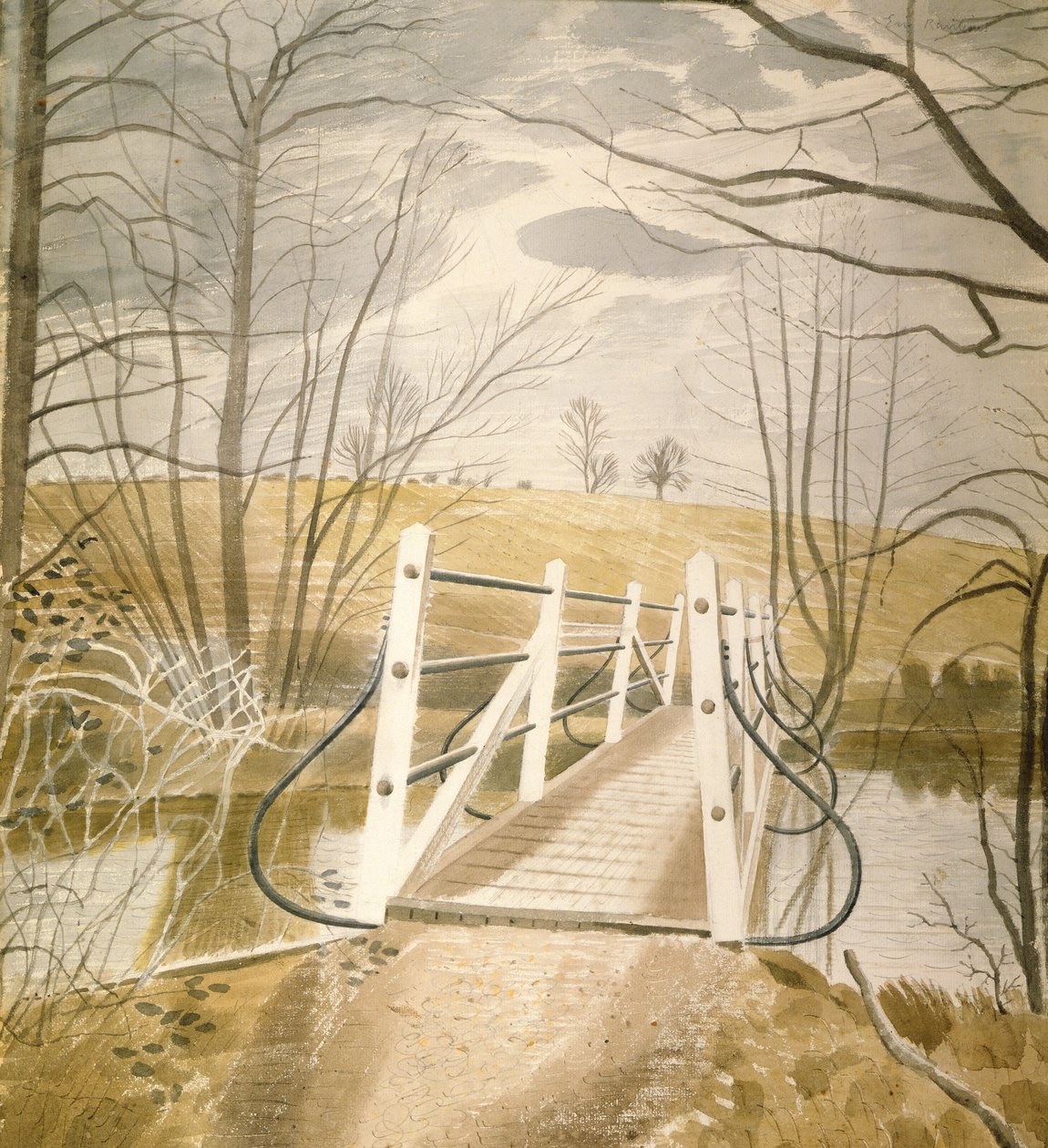 Železný most v Ewenbridge od Eric Ravilious