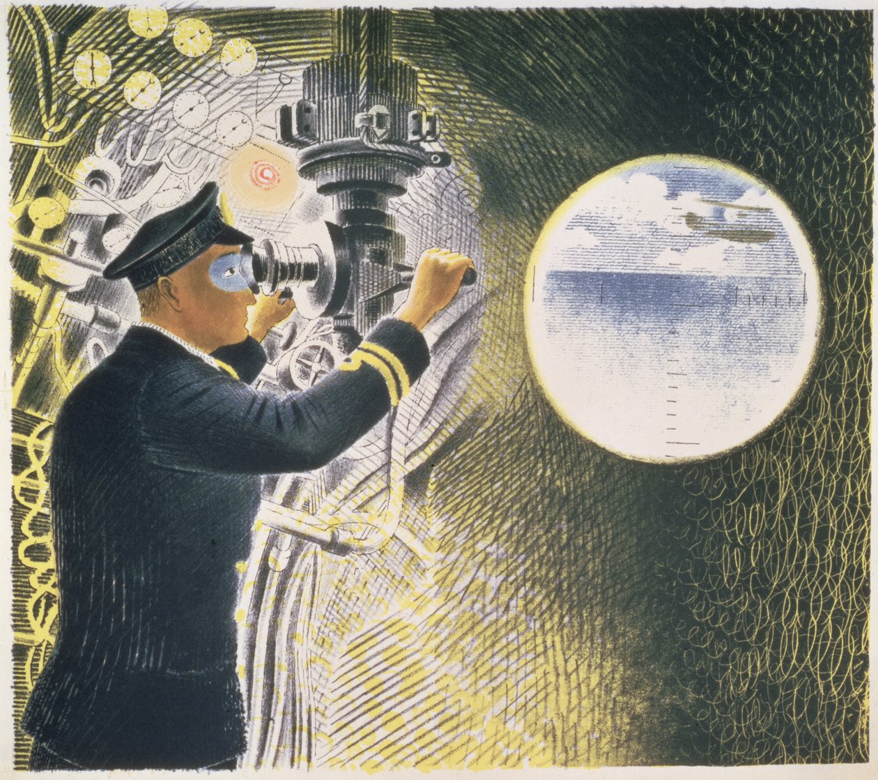 Ponorka od Eric Ravilious