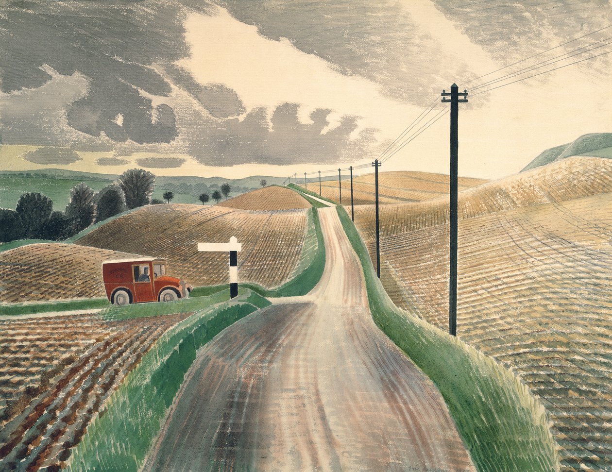 Wiltshire Landscape, 1937 (akvarel) od Eric Ravilious