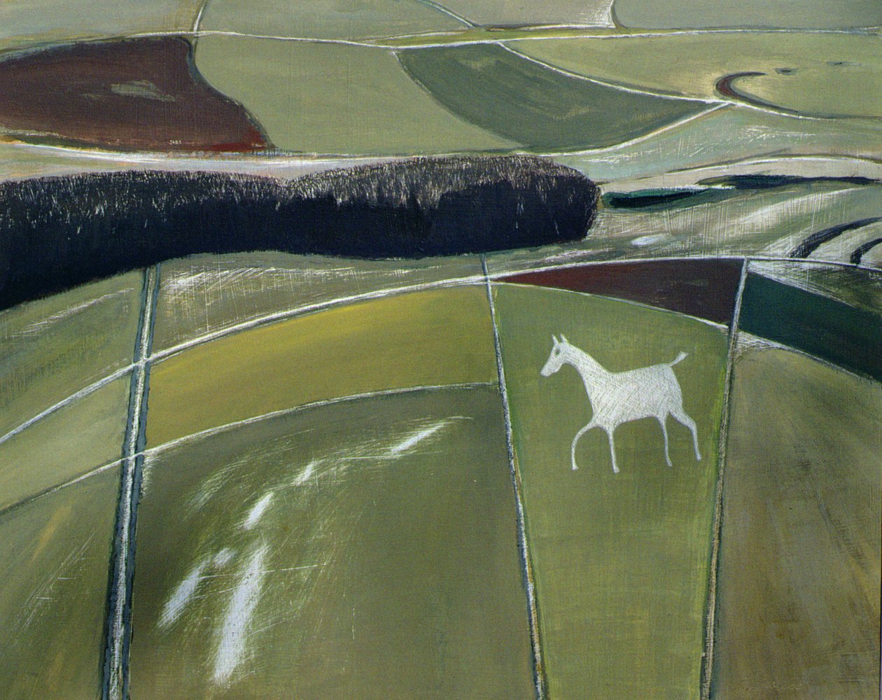 Bílý kůň, Cherhill od Eric Contemporary Artist Hains