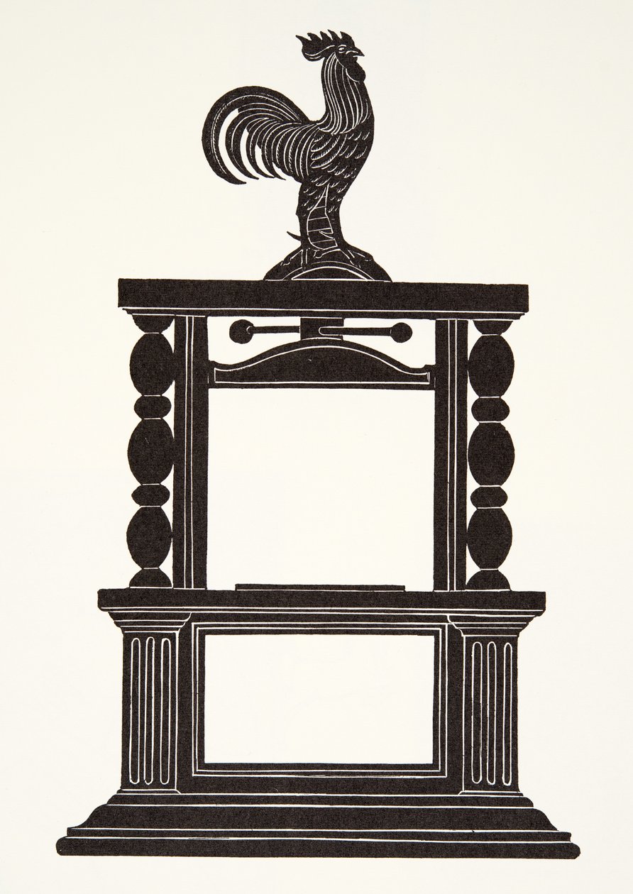 Cockerel a tiskařský lis od Eric Gill