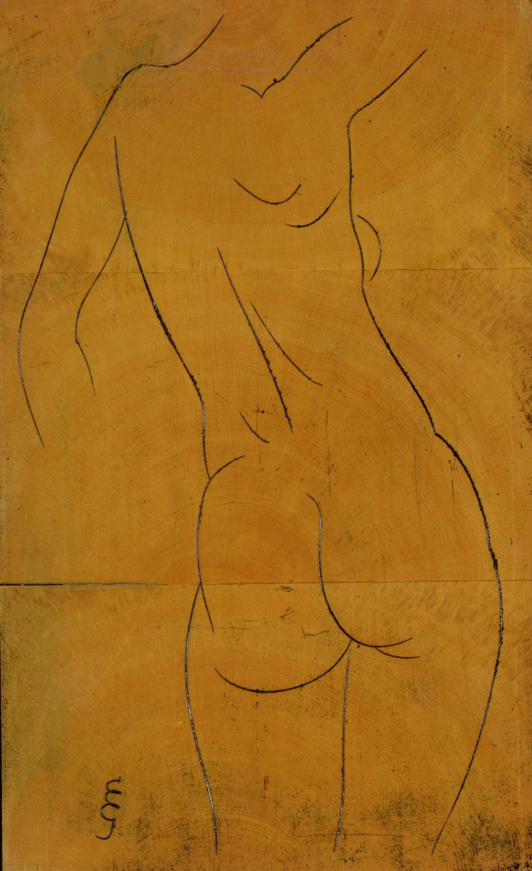 Ženský akt, pohled zezadu (woodblock) od Eric Gill