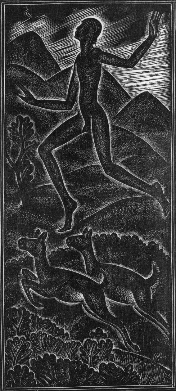 Fuge, má milovaná pro píseň písní (V mém letu zpívej písně zpěváků pro mé potěšení) od Eric Gill