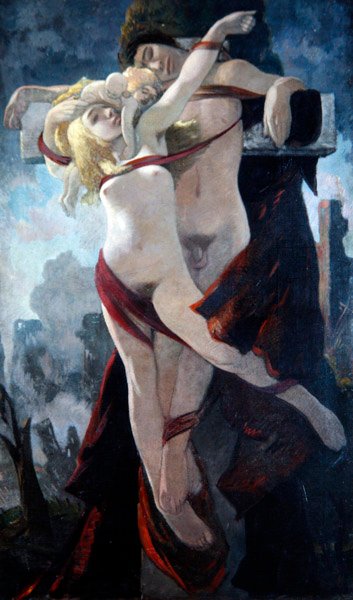 Humanity Crucified, cca 1919 (olej na plátně) od Eric Harald Macbeth Robertson
