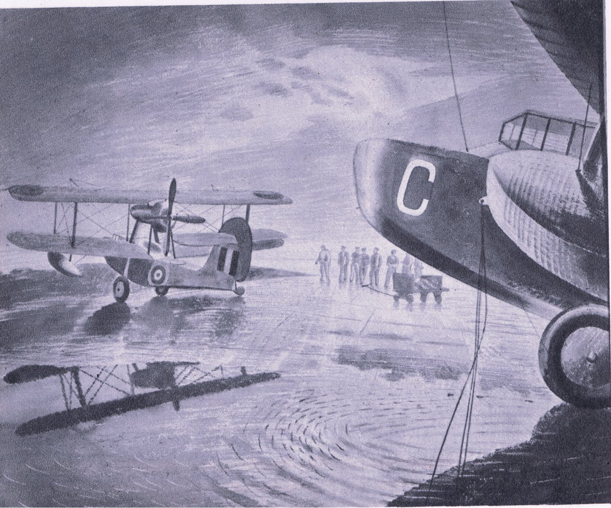 Ráno na přehlídce, z British Adventure vydané Collinsem, 1947 od Eric Ravilious