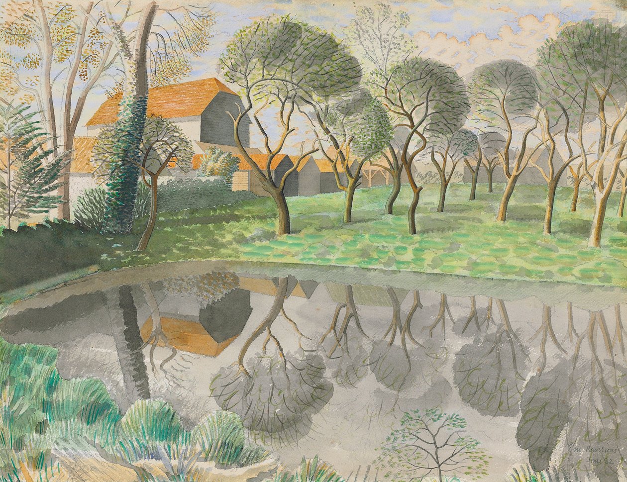 Mločí rybník, 1932 od Eric Ravilious