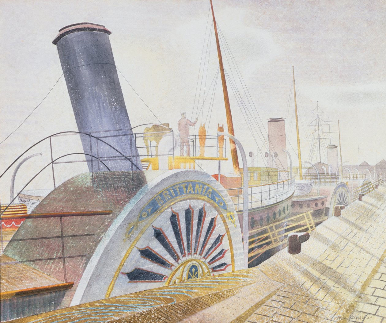Kolesové parníky, Bristol Quay (wc) od Eric Ravilious