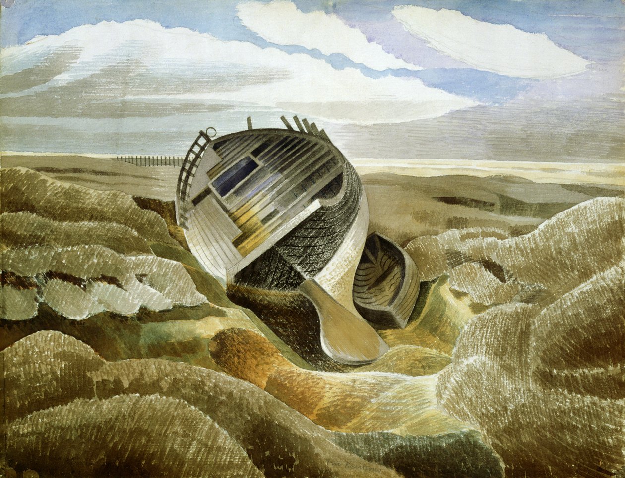 Salt Marsh, 1938 (wc nad tužkou na papíře) od Eric Ravilious