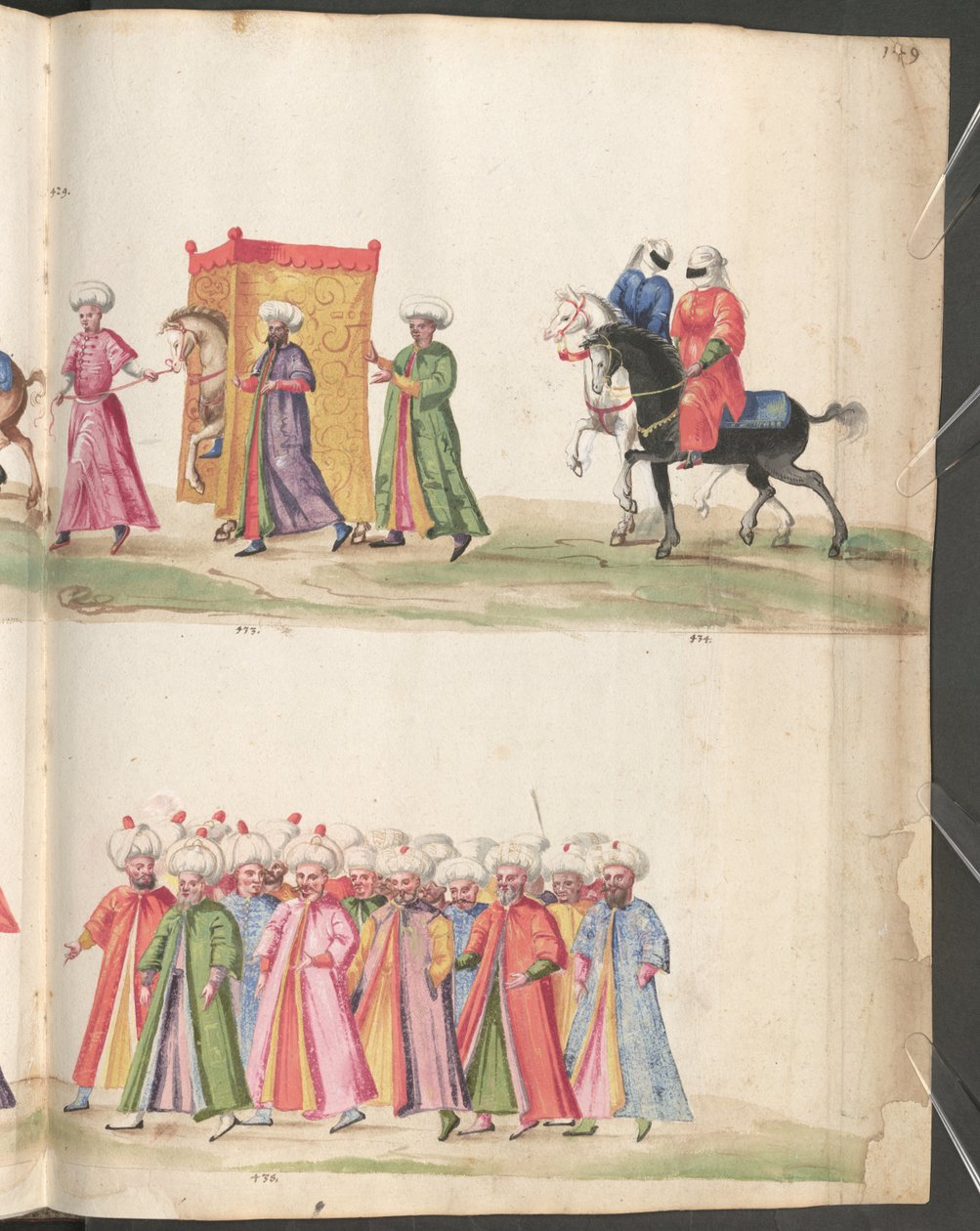 Nahoře: Svatební průvod s nevěstou skrytou za závěsem od Erich Lessing