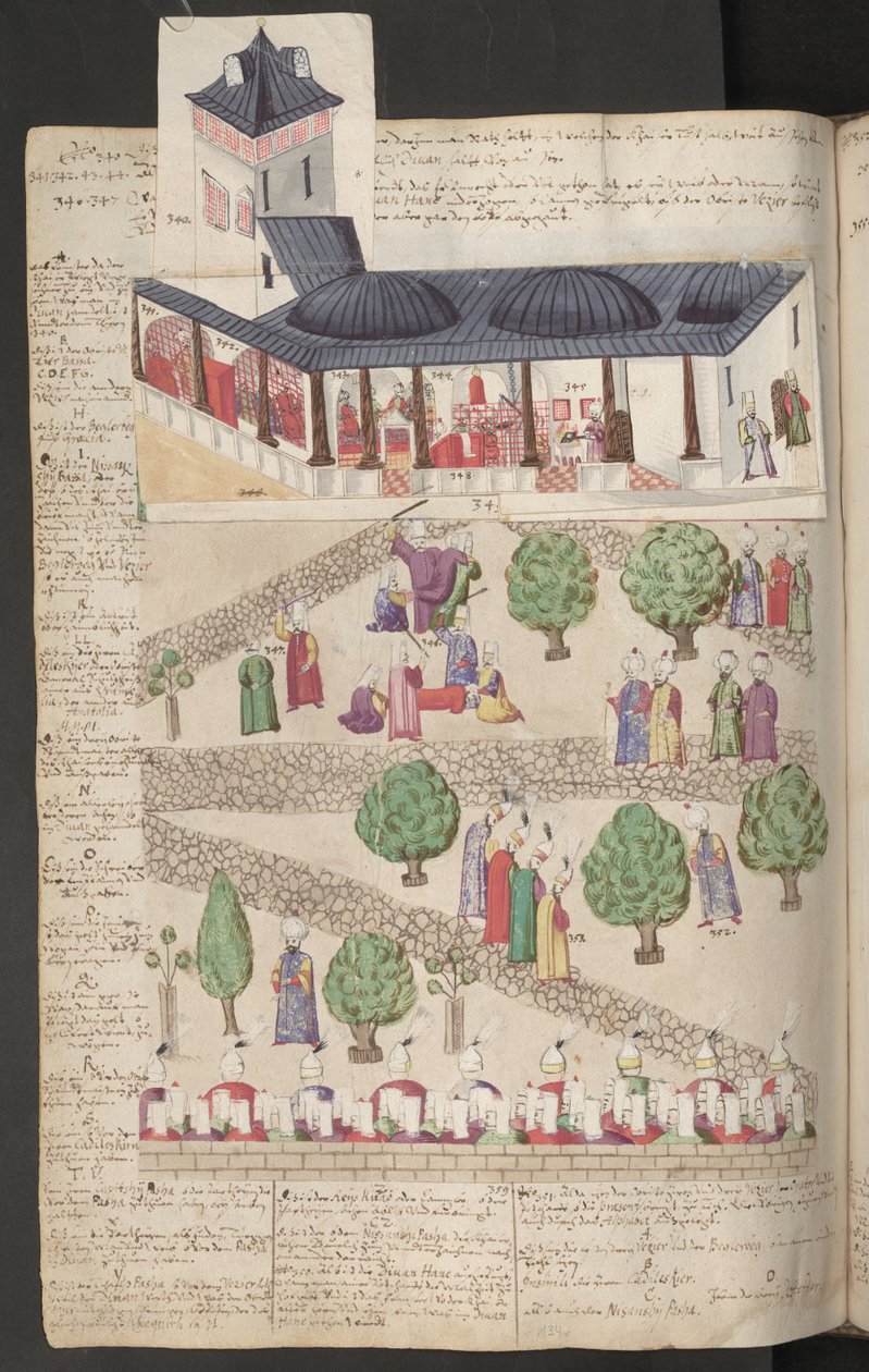 Budovy v Konstantinopoli: Pohled na třetí nádvoří paláce ... od Erich Lessing