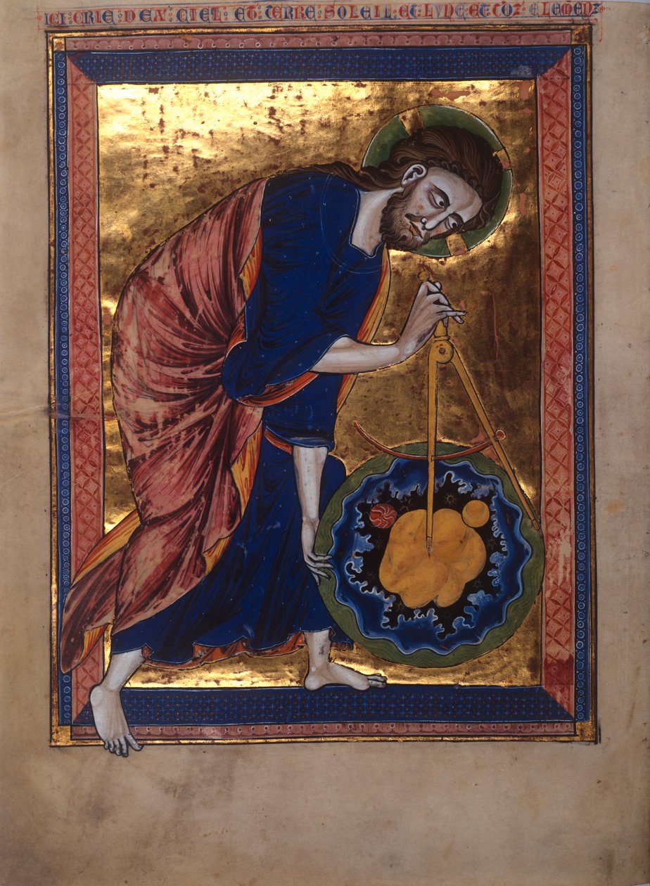 Bůh Otec měřící vesmír (pergamen) od Erich Lessing