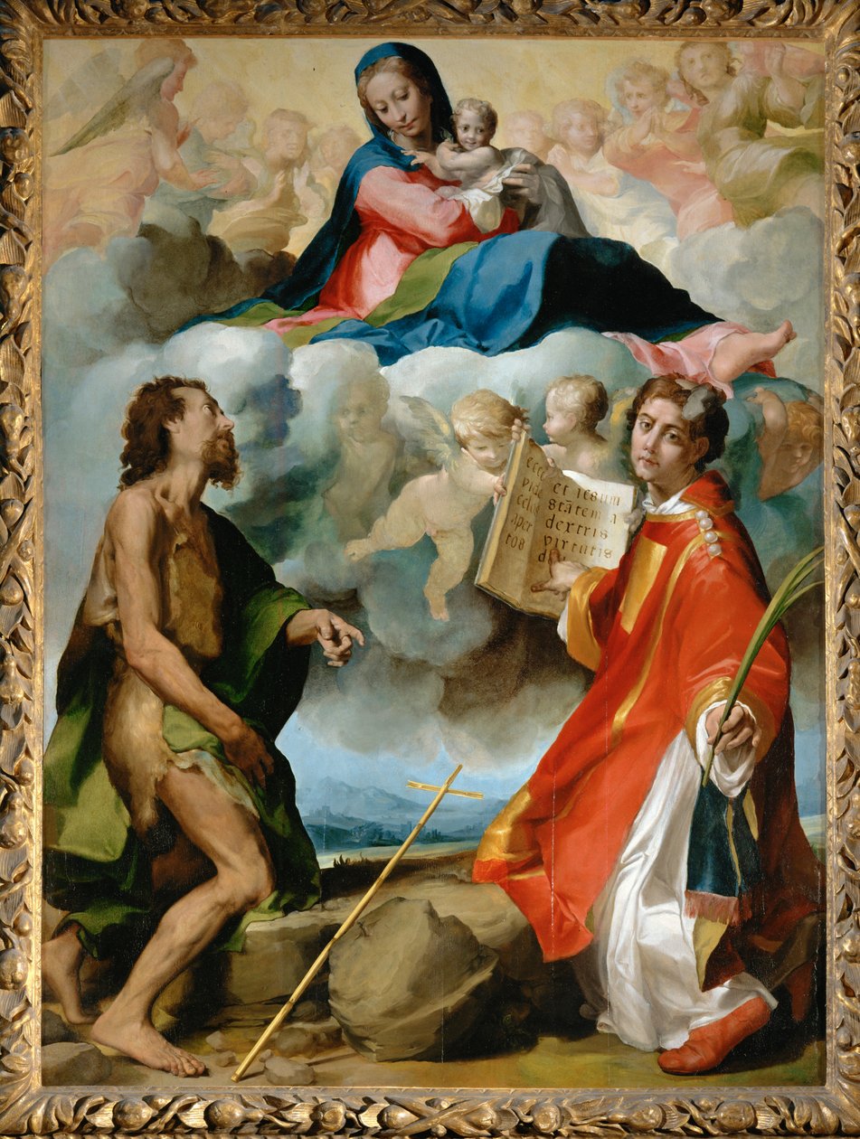 La Vierge glorieuse entre Saint Jean-Baptiste et Saint Etienne - Panna ve slávě mezi svatým Janem Křtitelem a svatým Štěpánem ... od Erich Lessing