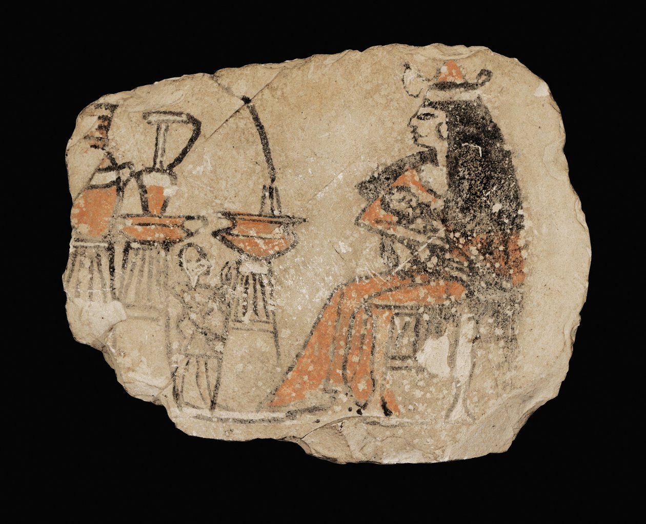 Dáma kojící dítě;naproti: obětiny a sluha... od Erich Lessing