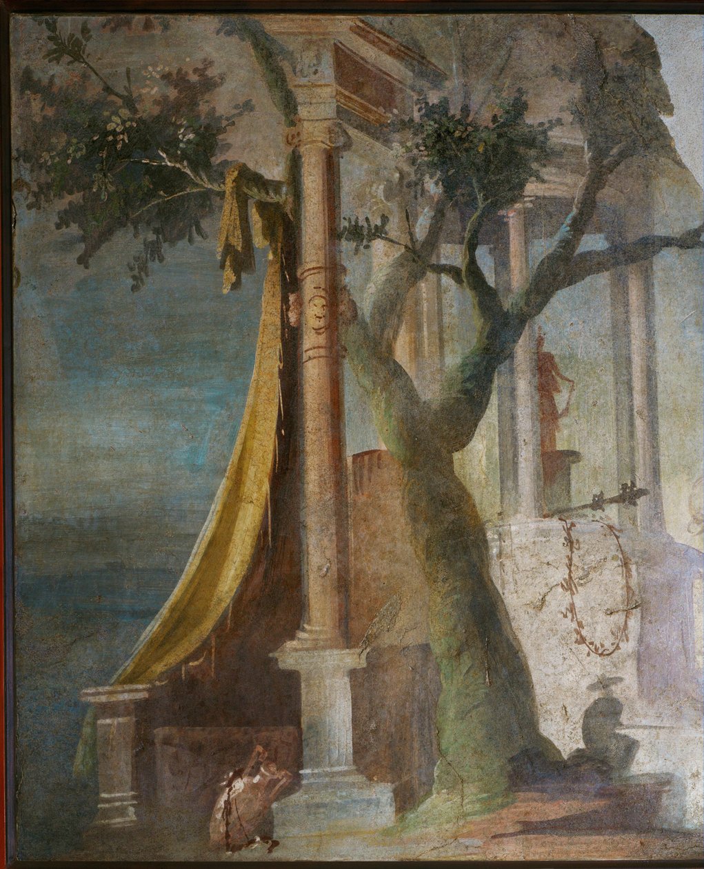 Krajina s posvátnými dveřmi a velumem z Ekklesiasterionu, Isidina chrámu v Pompejích od Erich Lessing