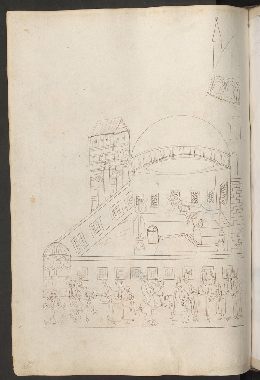 Kresba perem: vnitřní dvůr mešity od Erich Lessing