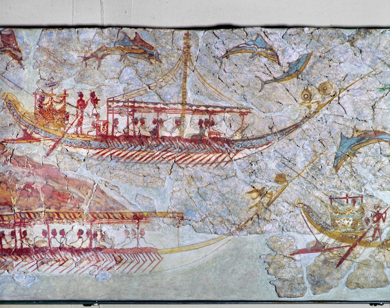 Lodě obklopené delfíny od Erich Lessing