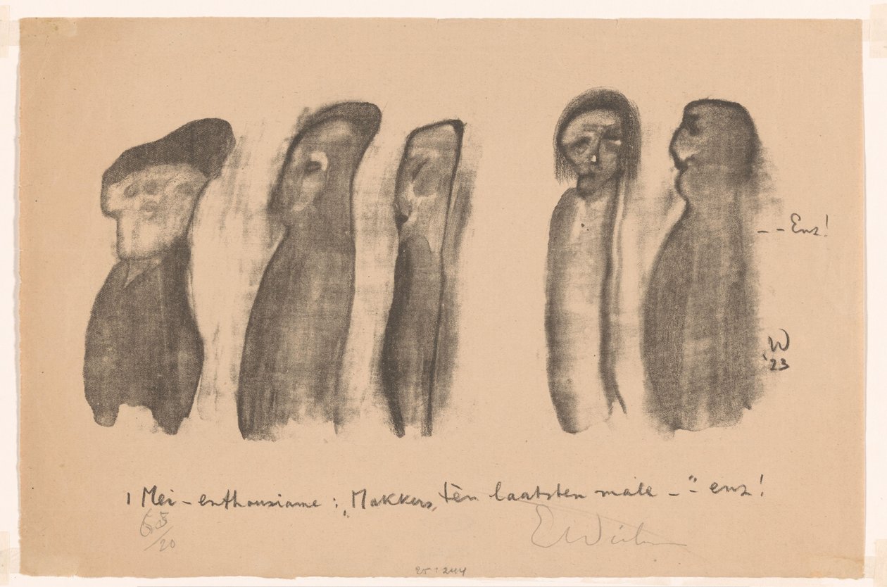 Pět čísel na Svátek práce od Erich Wichmann (signed by artist)