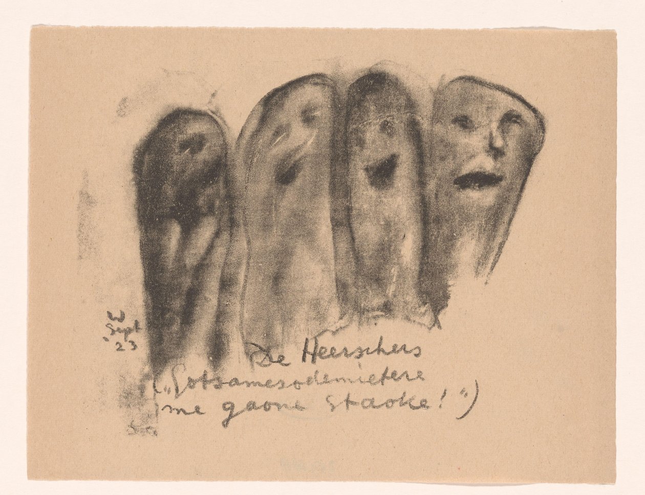 De Heerschers (Gotsamesodemietere me gaone staoke!) (original title on object) Idealisten II en verdere Kanttekeningen (original series title)   1379031   cs       czech Successfully Translated  Original: Vignette, The Pelican in the Crown of Thorns Transl od Erich Wichmann