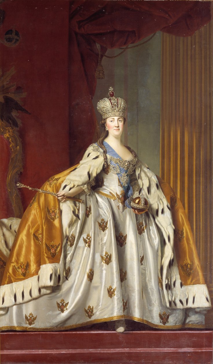 Portrét císařovny Kateřiny II 1729-1796 v jejím korunovačním rouchu, 1766. od Erichsen