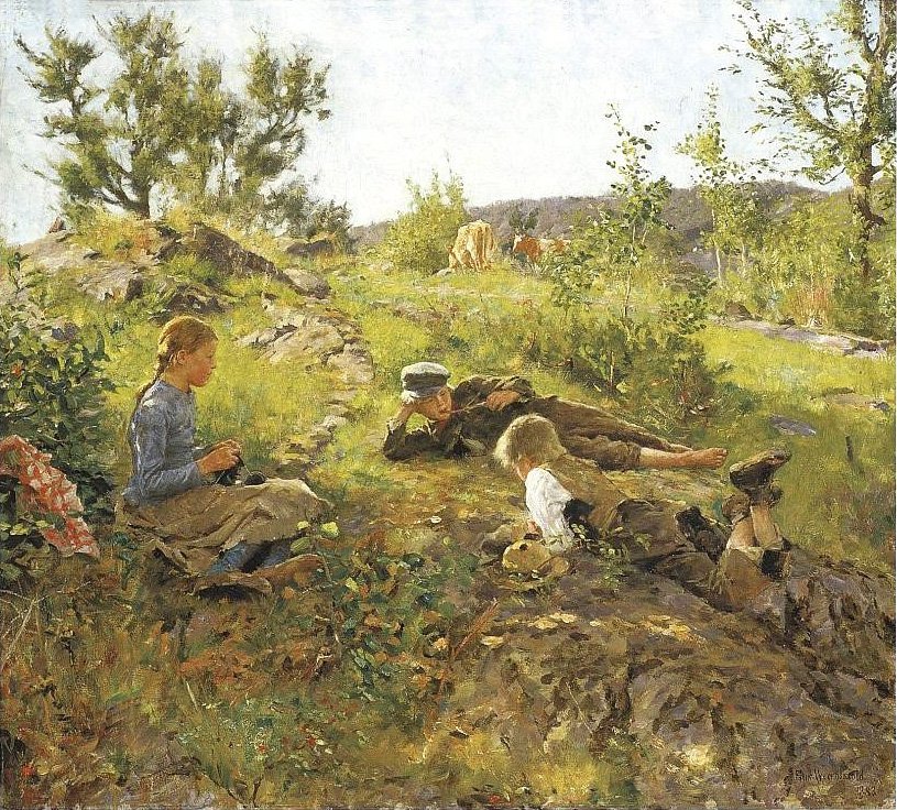 Ovčáci v Taty od Erik Theodor Werenskiold