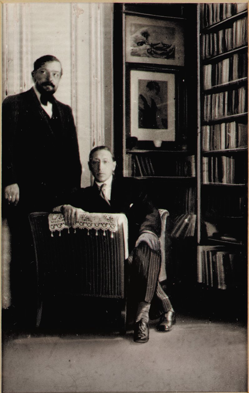 Portrét Igora Stravinského a Clauda Debussyho v době Diaghilevových baletů "Jeux" a "Svěcení jara", Paříž, 1912-13 od Erik Satie