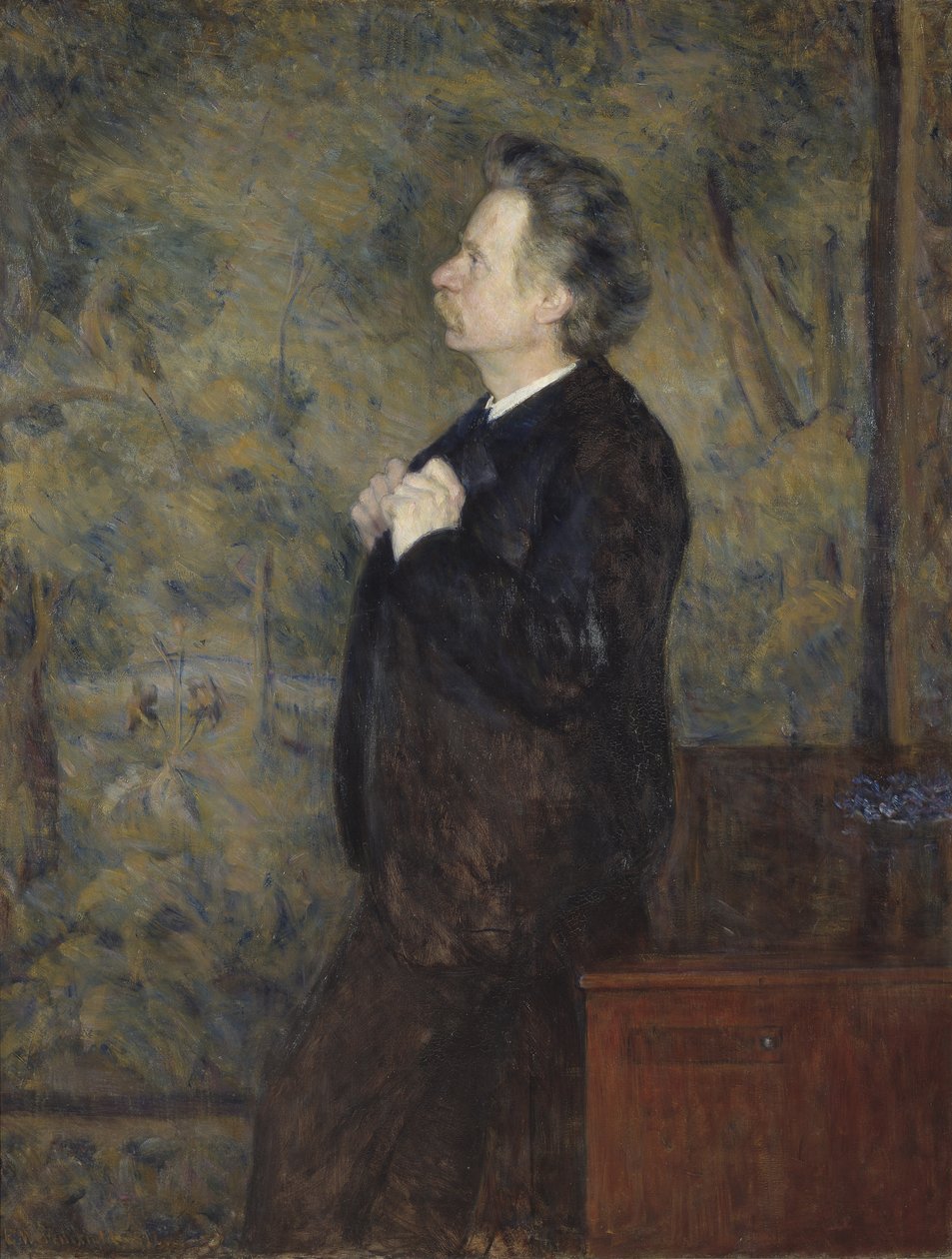 Edvard Grieg, norský skladatel a pianista - Portrét Edvarda Griega (1843-1907), Werenskiold, Erik Theodor (1855-1938). Olej na plátně od Erik Theodor Werenskiold