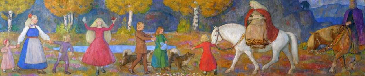 Malý Kjersti a Elvenking od Erik Theodor Werenskiold