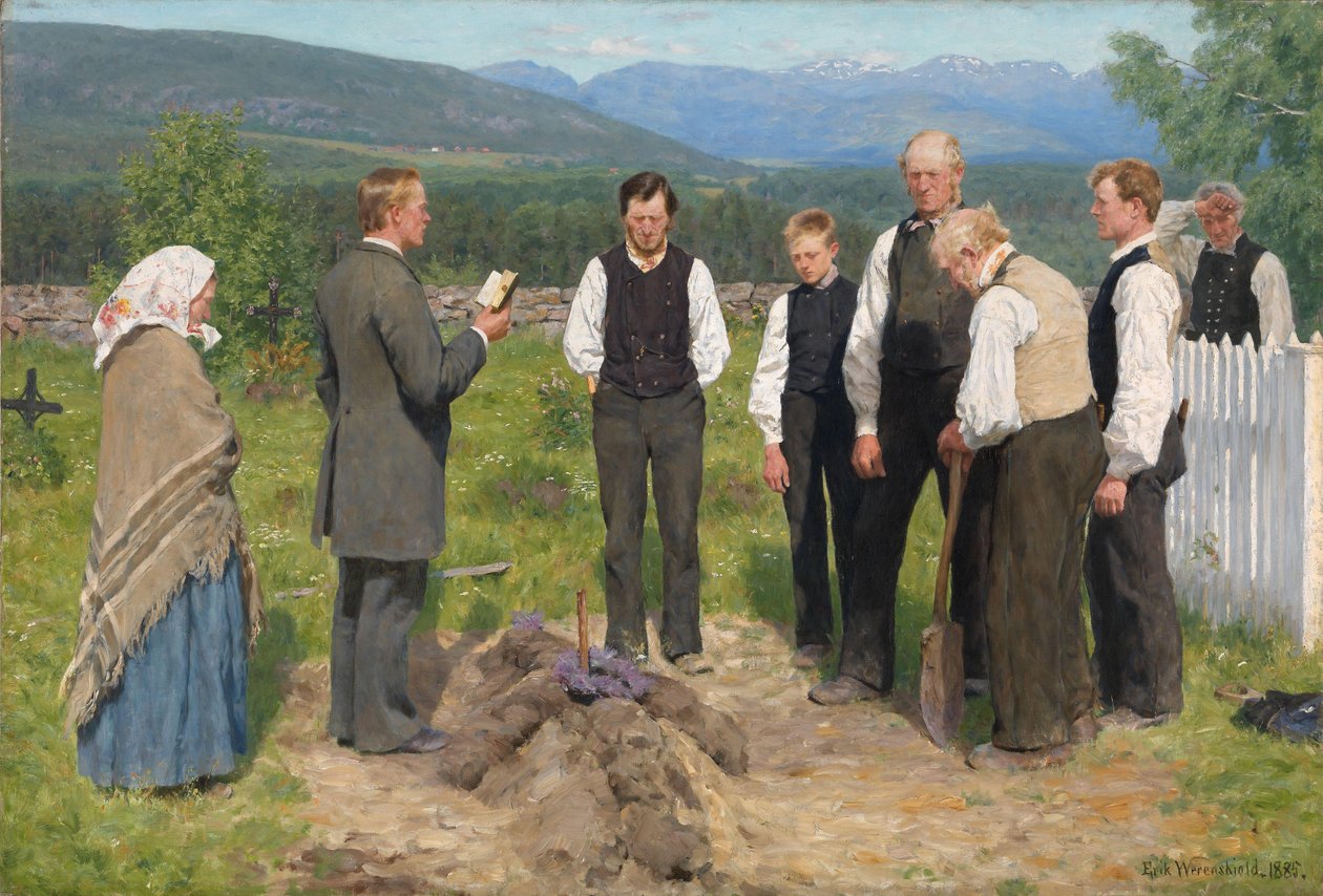 Selský pohřeb od Erik Theodor Werenskiold