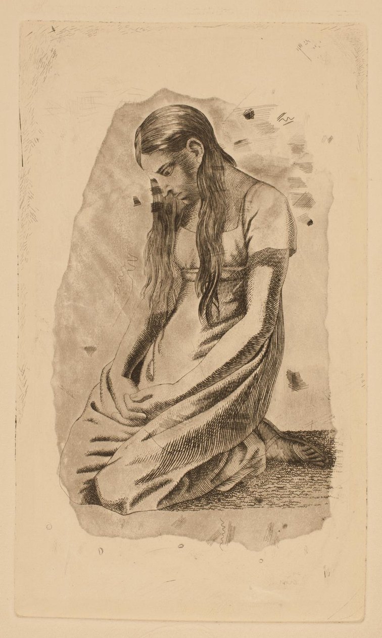 Klečící mladá dívka od Erling Eckersberg