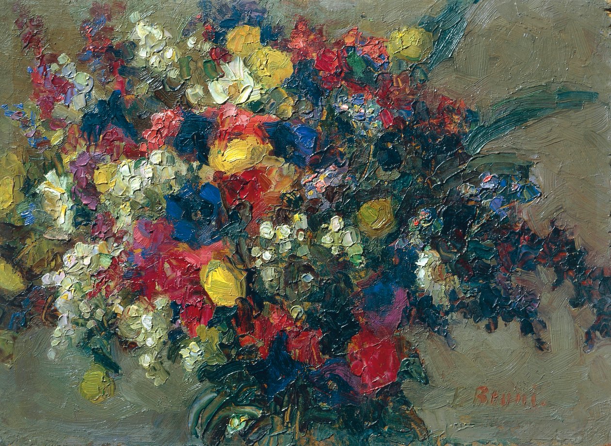 Alppikukat, Erminia Bruni Menin (1870-1940), öljy kankaalle. od Erminia Bruni Menin