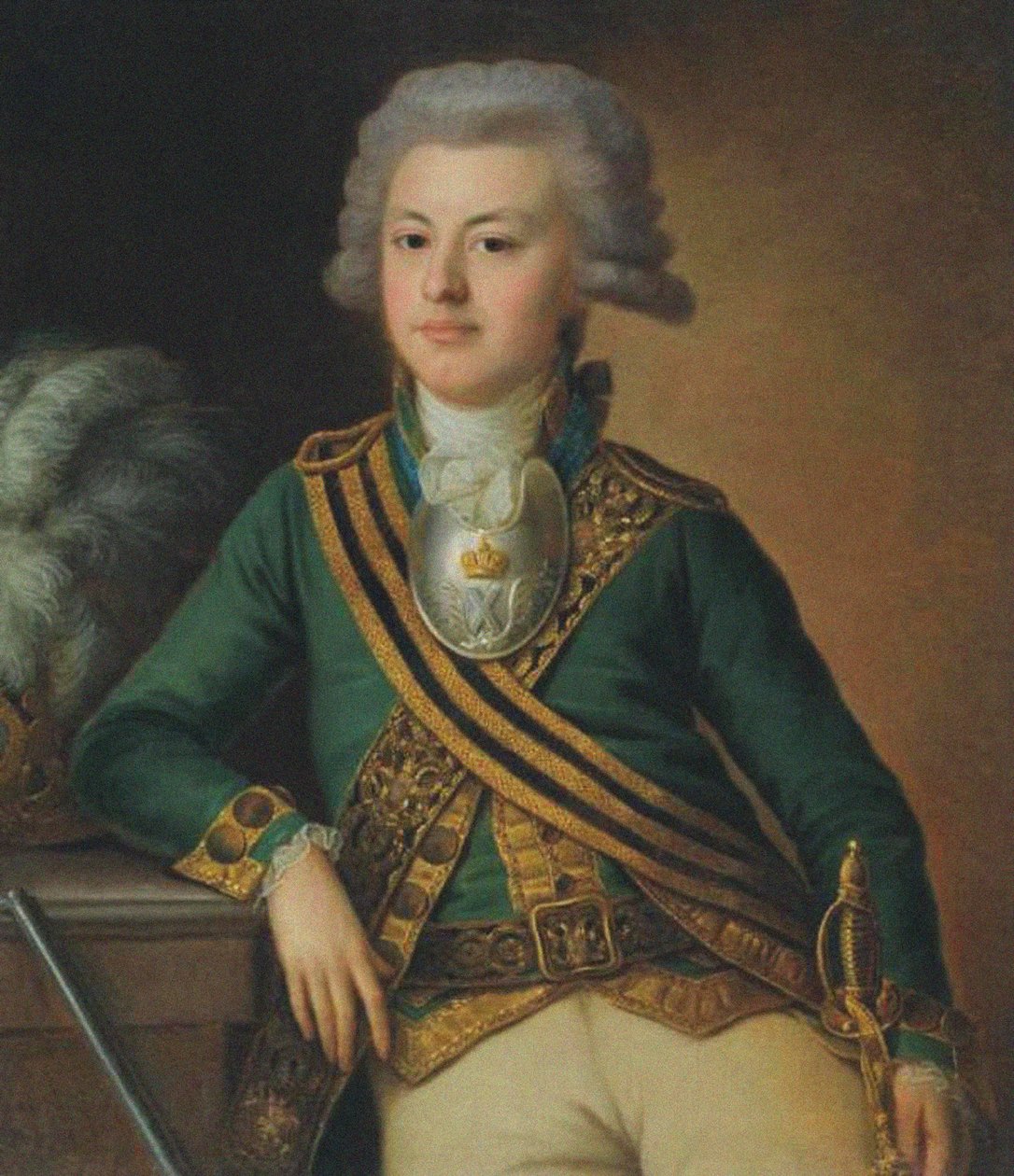 Portrét Jakova Ivanoviče Lichačova, druhého poručíka pluku plavčíků Semjonovského, 1792 od Ermolay Dementyevich Kamezhenkov