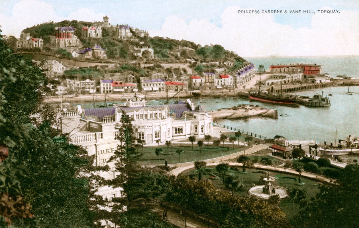 Princess Gardens a Vane Hill, Torquay, Devon, počátek 20. století. od Ern Bishop