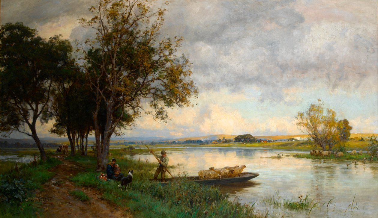 Podzimní povodně v Bury, Sussex, kolem roku 1897 od Ernest Albert Waterlow