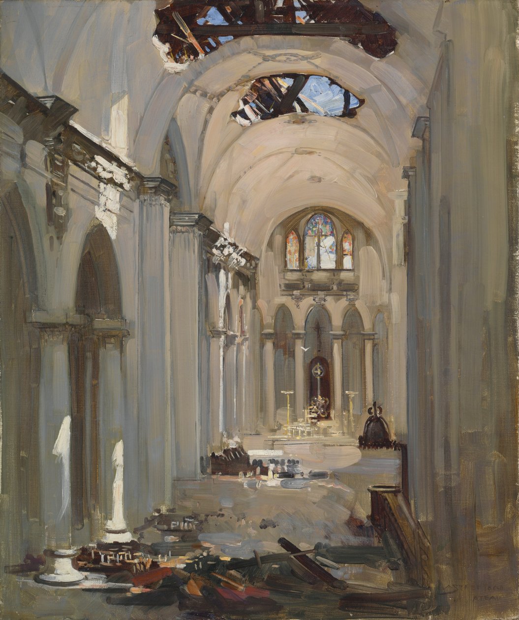 Interiér katedrály od Arthur Streeton