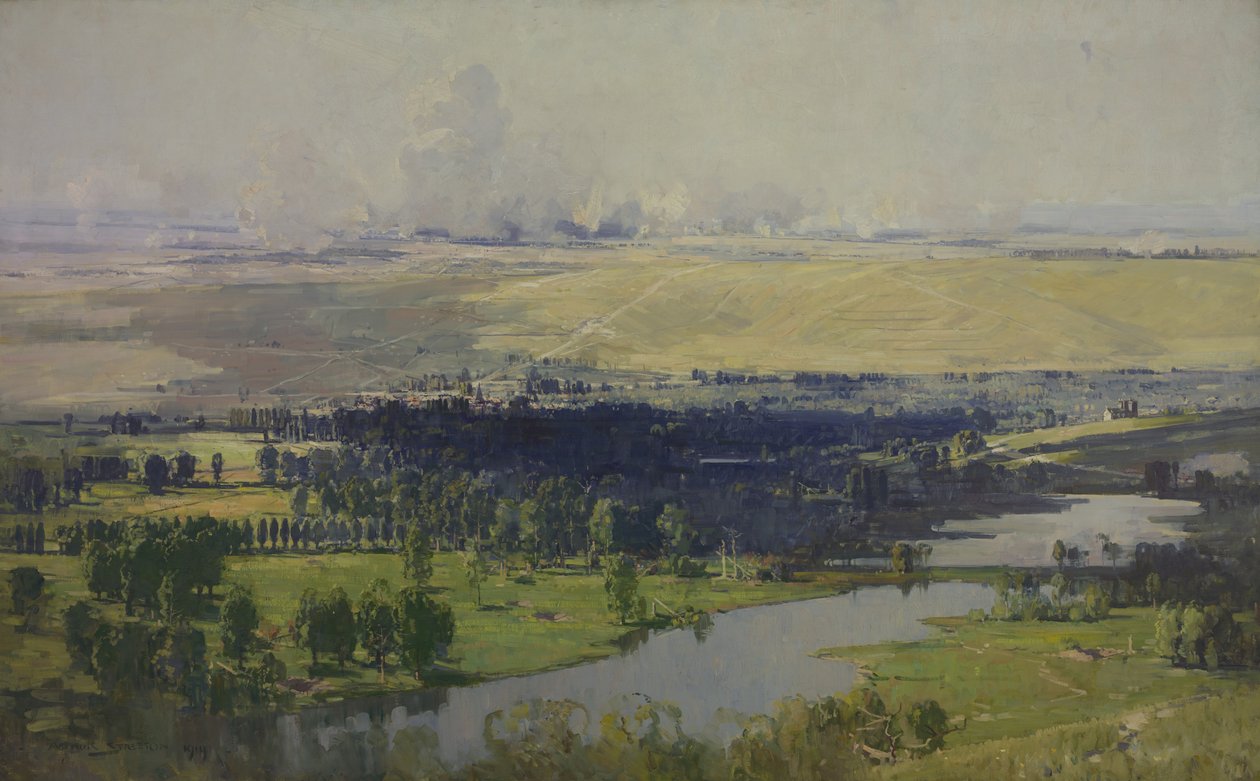 Somme Valley poblíž Corbie, 1919 od Arthur Streeton